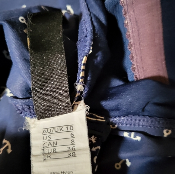 Navy Anchors Aweigh Joanne Twist Front Design Tummy Control One Piece Swimsuit - Picture 11 of 12